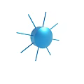 Blue Circular Mechanical Component with Multiple Thin Spokes and Central Holes