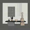 Silent Wind End View Table Silent Wind Entrance Table Stone End View Table Art Three-dimensional Wall Vase Branches and Dried Stone Pillars Sculpture 3d model