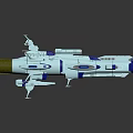 Modern Military Weapon With Blue Green Exterior Multiple Components And Navigation Antenna