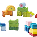 Colorful Animal Shaped Building Blocks with Various Designs for Kids Playtime