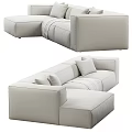 Modern Corner Sofa Fabric Leather Corner Multiplayer Sofa Combination 3d model