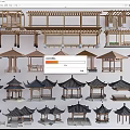 Traditional Wooden Pavilion and Gazebo Models with Various Roof Designs and Structures