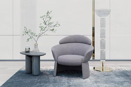 Modern Single Sofa Fabric Casual Sofa 3d model
