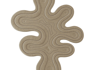 Suede fabric shaped carpet model