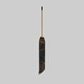 Elegant Modern Pendant Light With Dark Marble Texture And Brass Metal Rod Design