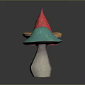 Colorful Glittery Mushroom Sculptures In Red Orange Blue On Black Background