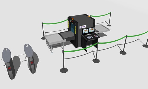 Modern gate machine security inspection machine security inspection gate combination 3d model