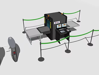 Modern gate machine security inspection machine security inspection gate combination 3d model