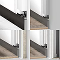Modern Staircase Components With Metal Brackets And Wooden Stone Step Surfaces