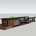 Modern Post Station With Wooden Structure Glass Doors And Bicycle Parking