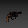 Detailed Vintage Revolver Firearm With Metal Cylinder And Wooden Grip Design