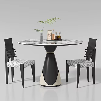 Modern Dining Table and Chair 3d model