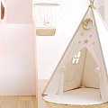 Pink Kids Bunk Bed With Slide Stairs And Crown Decoration In Playful Room