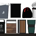 Public Facilities Trash Bins With Different Designs And Various Materials For Public Use 3d model