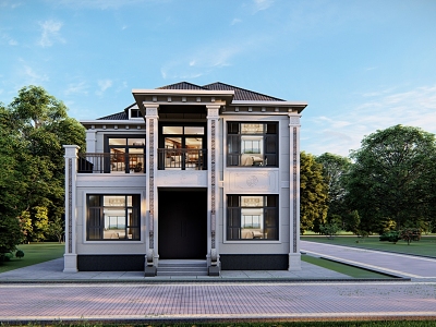 Two-story single-family villa model