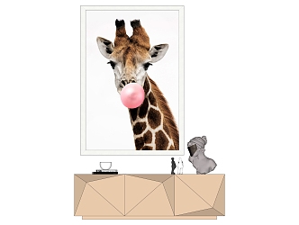 Modern Animal Painting Decorative Painting 3d model