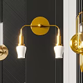 Modern Golden Wall Lamps With Glass Shades And Double Light Design For Home Decor