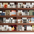 Modern Middle Ancient Bookshelf Storage Cabinet Rack Books and Magazines 3d model