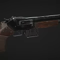 Vintage Handgun Design With Wooden Grip Metal Barrel And Magazine Components