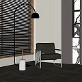 Stylish Inflatable Furniture Design In Modern Interior With Floor Lamp And Blinds