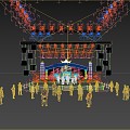 Outdoor Stage Music Festival Stage Lighting Beam Dance Beauty Outdoor Concert Stage Stage Design Music 3d model