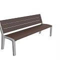 Modern Bench with Metal Frame and Wooden Slat Seat for Indoor Outdoor Use