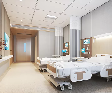 modern hospital ward 3d model