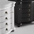 White And Black Nightstands With Multiple Drawers Classic Design Home Bedroom Furniture
