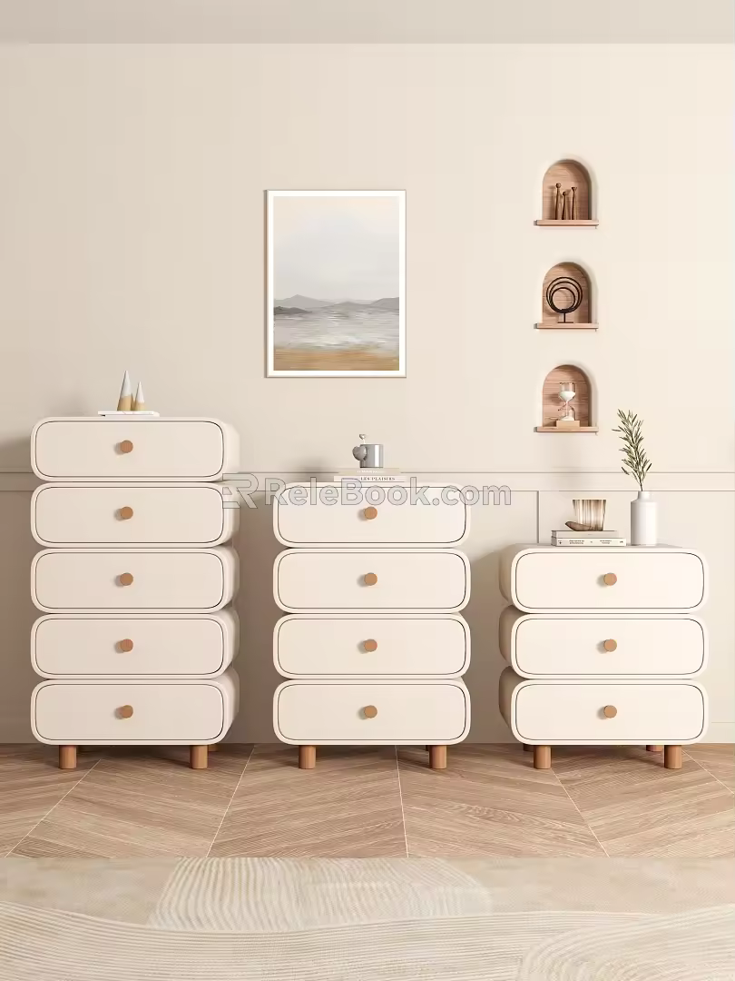 Bucket cabinet bedside table five-layer bucket cabinet 3d model