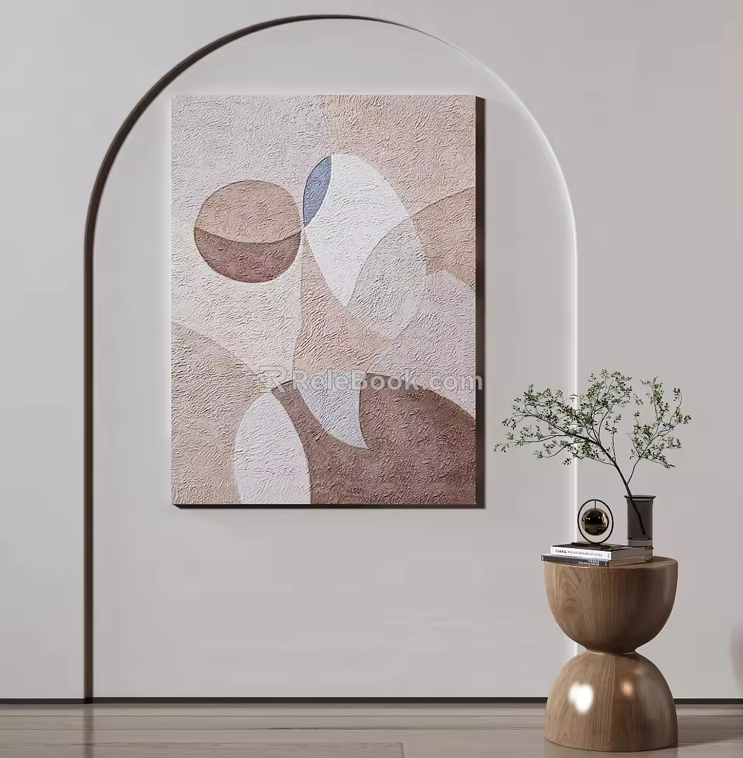 Nordic abstract painting decorative painting 3d model