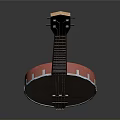 Daily Life Wooden Banjo With Round Body And String Design For Household Use