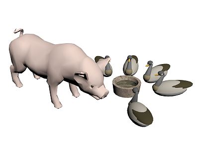 modern animal pig duck model