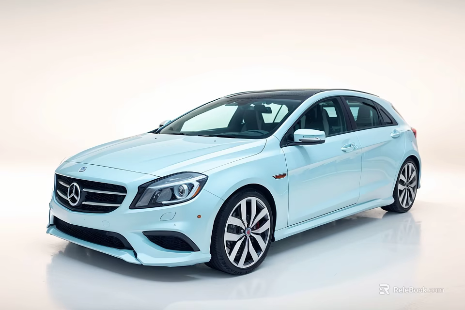 Light Blue Mercedes Benz Hatchback Car With Modern Design And Alloy Wheels 3d model 