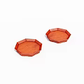 Two Red Wooden Octagonal Trays With Smooth Surface For Home Decoration 3d model
