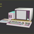 Classic Desktop Computer Setup With Monitor Keyboard And System Unit 3d model