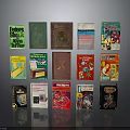 Vintage Book Collection With Colorful Covers Various Designs And Classic Titles