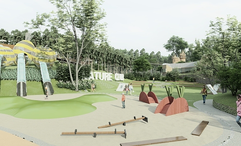 Modern Amusement Park Children's Nature Park 3d model