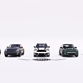 MINI Car Collection Featuring Assorted Models Different Colors And Logo Design 3d model