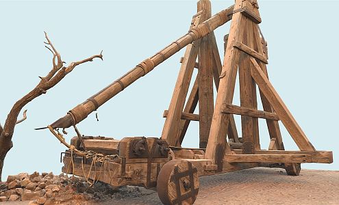 Medieval Catapult in Chinese Catapult Movies 3d model