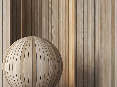 Modern Natural Wood Wainscoting Design For Interior Wall With Decorative Grain 3d model