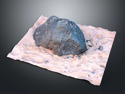 Natural Wood And Stone Combination With Textured Mat And Small Pebbles 3d model