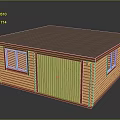 Compact Wooden Shed With Brown Roof Double Doors And Side Windows
