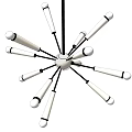 Modern Chandelier Design Featuring White Arms With Spherical Ends And Central Base