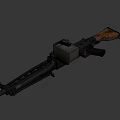 Vintage Rifle With Wooden Stock Black Metal Body And Magazine