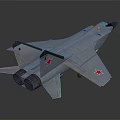 Detailed Gray Military Fighter Jet Featuring Red Star Markings And Dual Engines