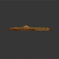Golden Ancient Scene Model With City Walls Soldier Formations And Central Structure