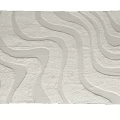 Soft Plush Square Carpet With Wavy Curved Patterns In Light Neutral Tones 3d model