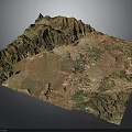 3D Terrain Model Showcasing Mountainous Landscape With Detailed Topographic And Elevation Features 3d model