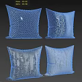 Decorative Pillows With Various Designs Colors And Textured Patterns For Home Decor 3d model