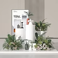 Modern Meichen Window Display Point Meichen Materials Flowers and Plants Flower Art Meichen Window Meichen Display Area Ground Pile Billboard Floral Combination Plant Combination 3d model